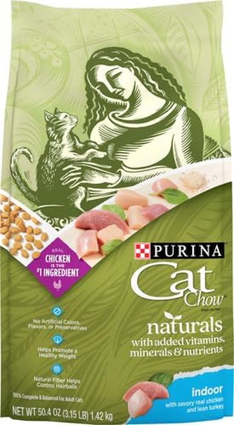 Naturals Dry Cat Food, Indoor with Real Chicken & Turkey, 3.15 Lb Bag