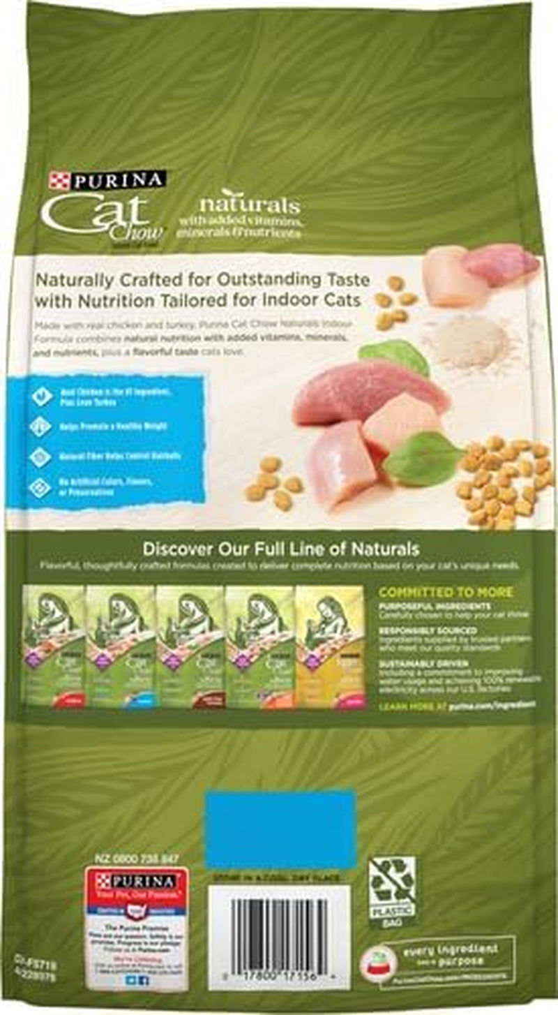 Naturals Dry Cat Food, Indoor with Real Chicken & Turkey, 3.15 Lb Bag