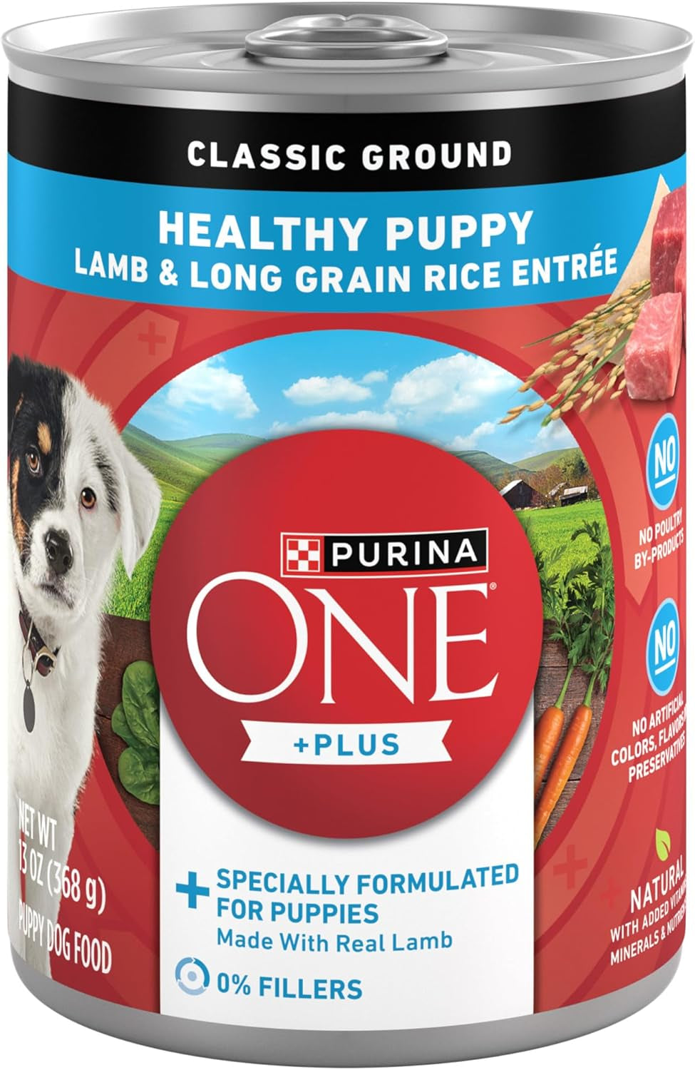 plus Wet Puppy Food Classic Ground Healthy Puppy Lamb and Long Grain Rice Entree - (Pack of 12) 13 Oz. Cans