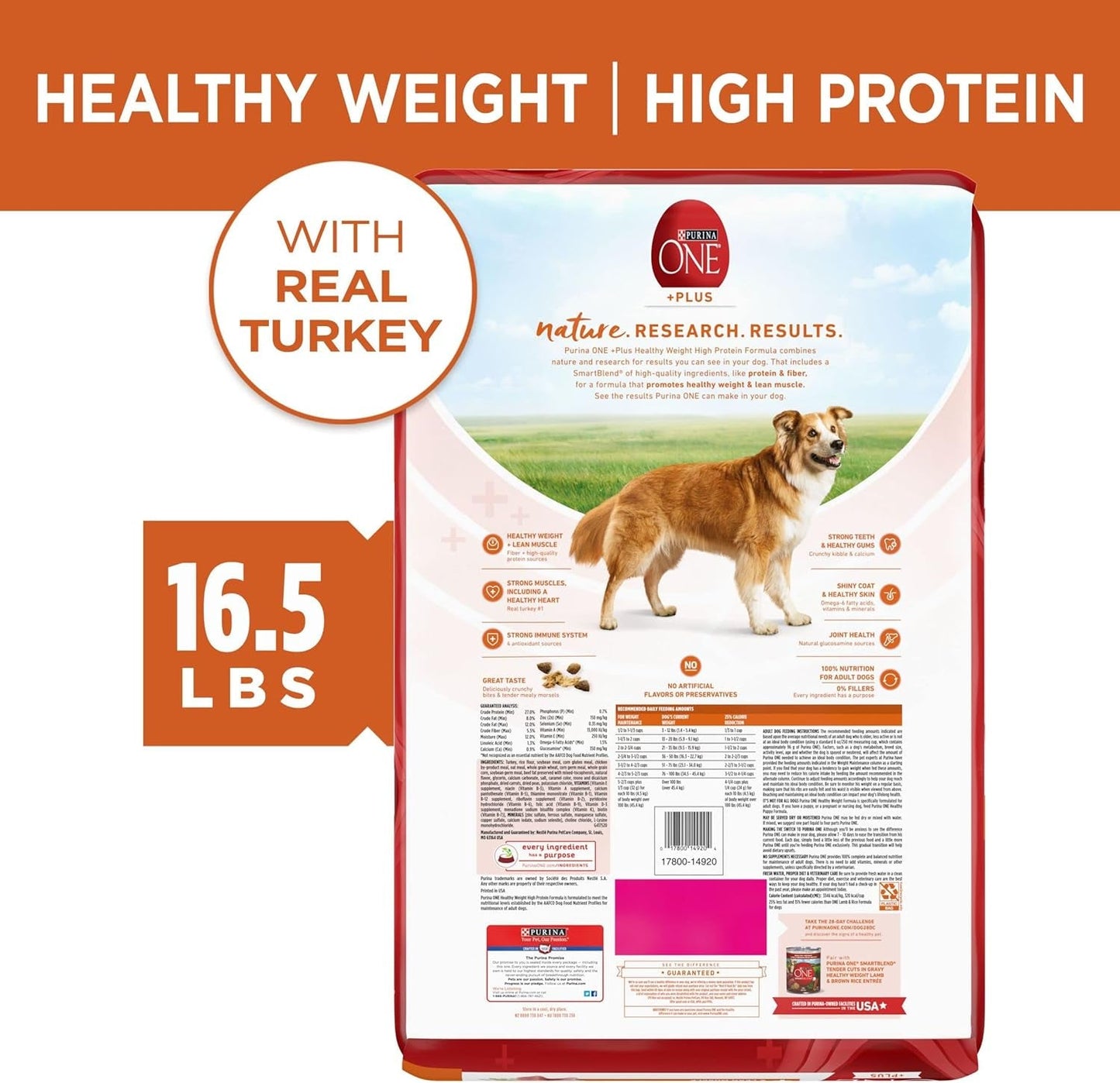 plus Healthy Weight High-Protein Dog Food Dry Formula - 16.5 Lb. Bag