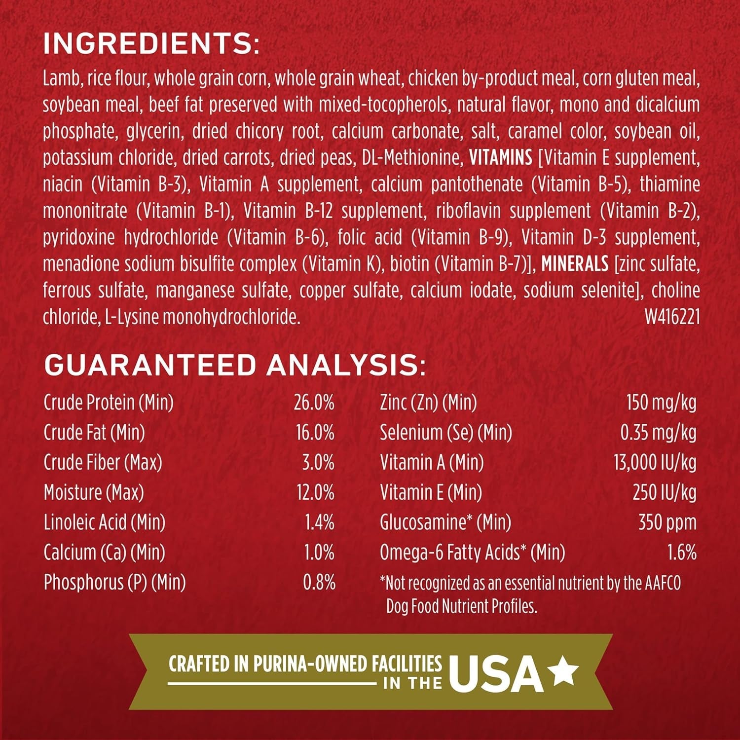 Dry Dog Food Lamb and Rice Formula - 16.5 Lb. Bag