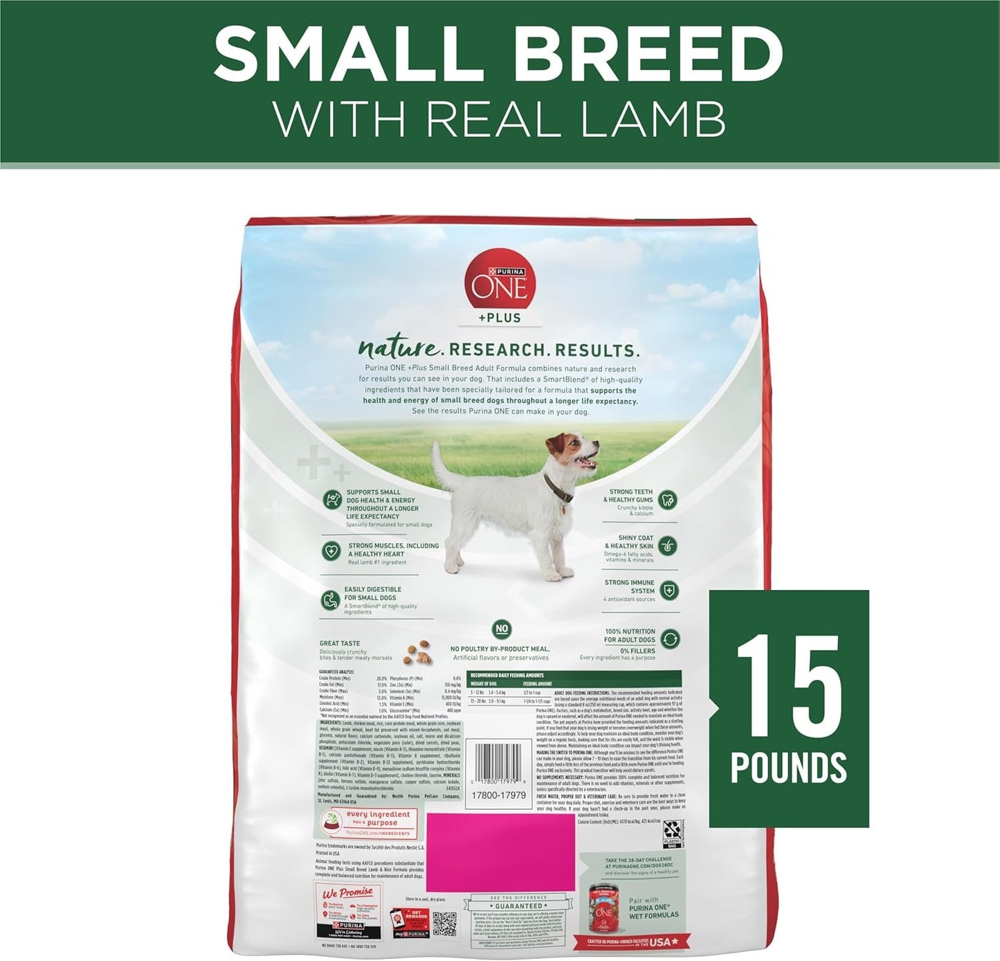 Small Breed plus High-Protein Dog Food Lamb and Rice Formula Dry Dog Food - 15 Lb. Bag