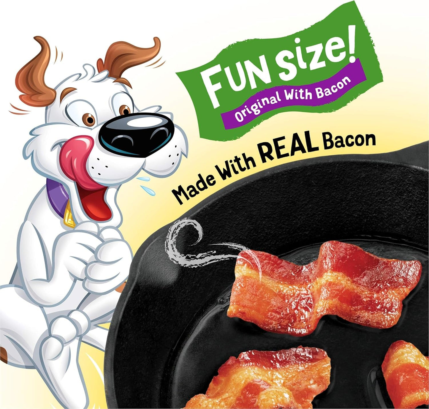 with Real Meat Dog Treats, Fun Size Original with Bacon Flavor - 25 Oz. Pouch