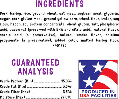 with Real Meat Dog Treats, Fun Size Original with Bacon Flavor - 25 Oz. Pouch