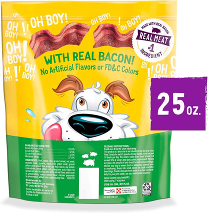 with Real Meat Dog Treats, Fun Size Original with Bacon Flavor - 25 Oz. Pouch