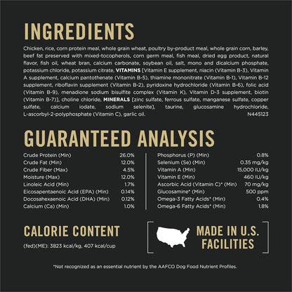 High Protein, Digestive Health Large Breed Dog Food Dry, Chicken and Rice Formula - 34 Lb. Bag