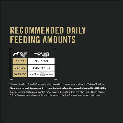 High Protein, Digestive Health Large Breed Dog Food Dry, Chicken and Rice Formula - 34 Lb. Bag