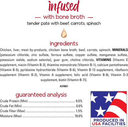 Purina  Infused Pate Wet Dog Food Variety Pack, Pate with Real Lamb, Chicken or Beef Varieties - (2 Packs of 12) 3 Oz. Cans