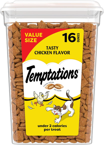Classic Crunchy and Soft Cat Treats Tasty Chicken Flavor, 30 Oz. Tub