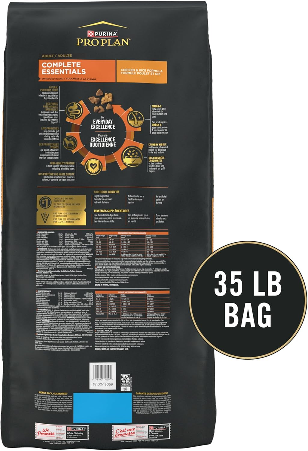 Complete Essentials Shredded Blend Chicken and Rice Dog Food Dry Formula with Probiotics for Dogs - 35 Lb. Bag